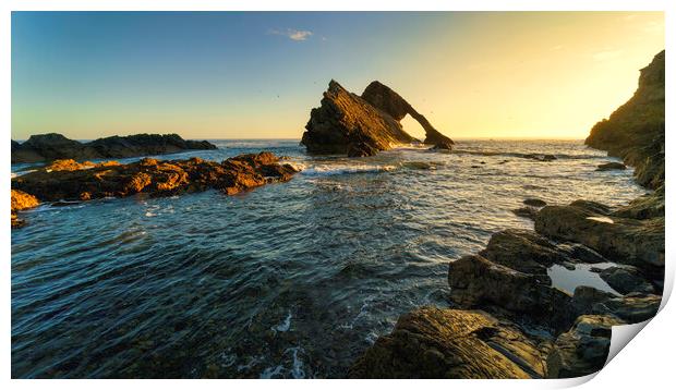 Orange Glow on Bow Fiddle Rock   Print by Anthony McGeever