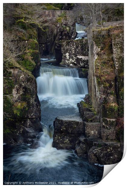 Bracklinn Falls Callander Scotland  Print by Anthony McGeever