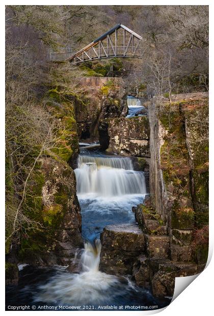 Bracklinn Falls Callander Scotland scottish landsc Print by Anthony McGeever
