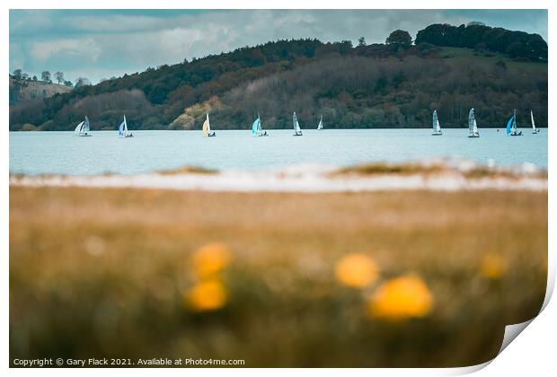 Sail boats at Carsington Waters in the Peak District Print by That Foto