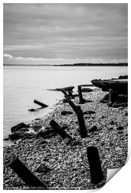 Humber Estuary view from underneath the Humber Bridge Print by That Foto