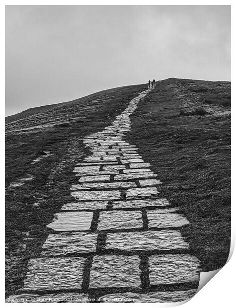 Mam Tor Path in Monochrome to the top of Mam Tor Print by That Foto