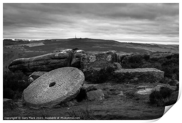 MIll Stones in the Peak District Print by That Foto