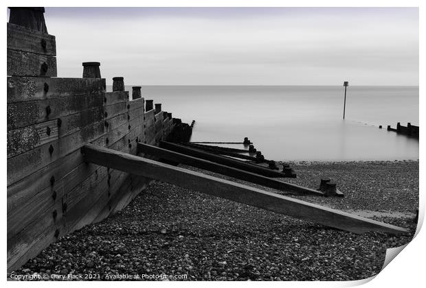 Tankerton Beach breakers in Black and White Print by That Foto