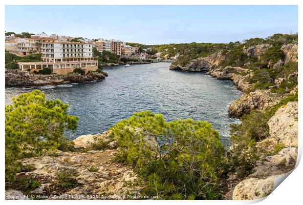View into the fjord-like bay of Cala Figuera Print by MallorcaScape Images
