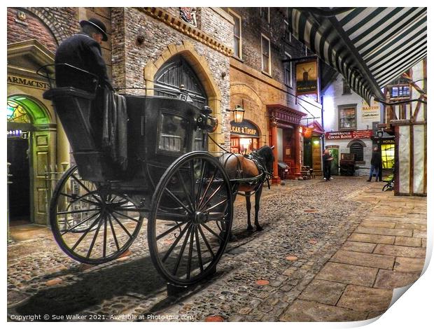Horse and cart, York Print by Sue Walker