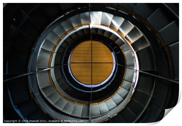 The spiral staircase Print by Chris Pownell