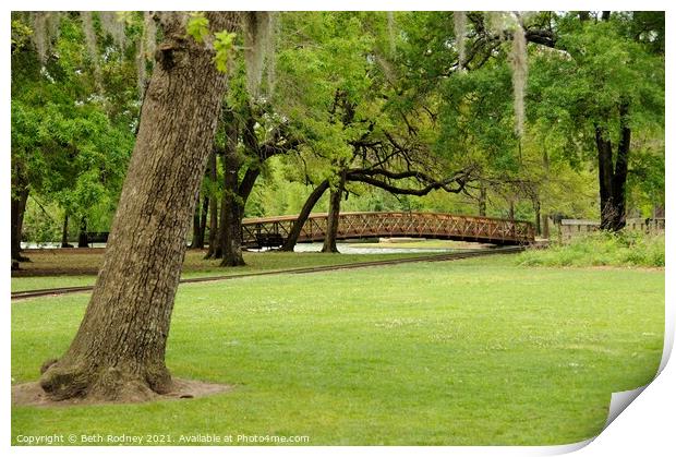 Bridge in the park Print by Beth Rodney