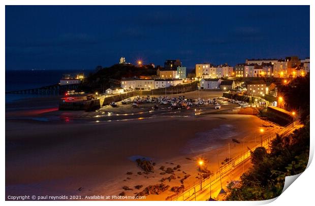  Tenby harbour on a summers evening  Print by paul reynolds