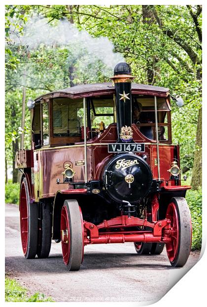 Foden Steam Tractor  Print by Lesley Pegrum