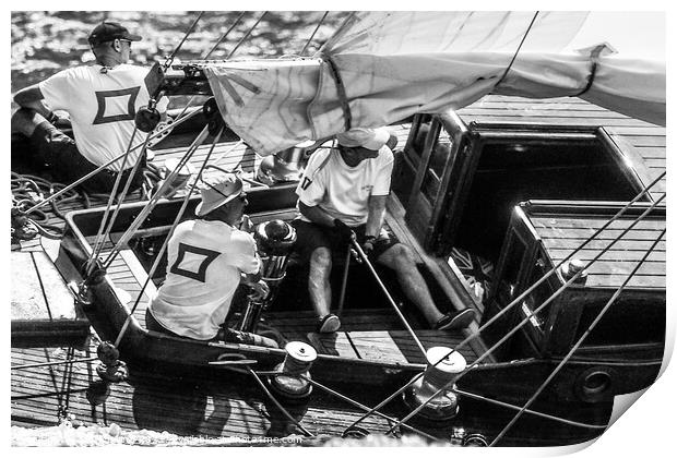 Crew on classic yacht. Print by Ed Whiting
