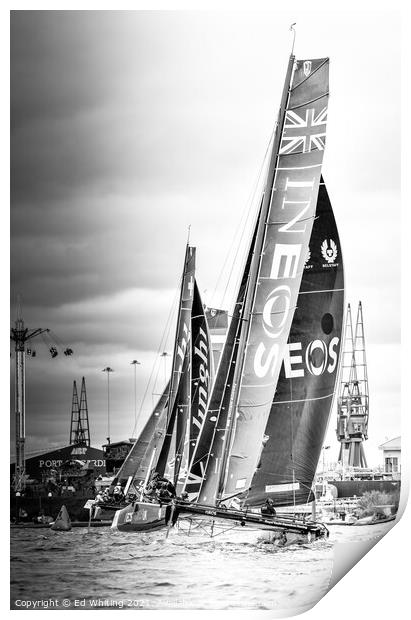Inshore racing Print by Ed Whiting