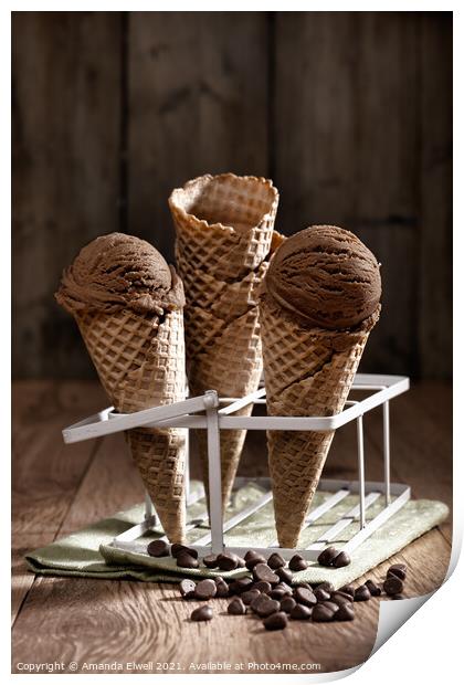 Chocolate Chip Ice Creams Print by Amanda Elwell