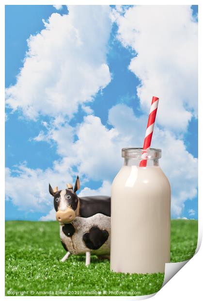 Milk Bottle Print by Amanda Elwell