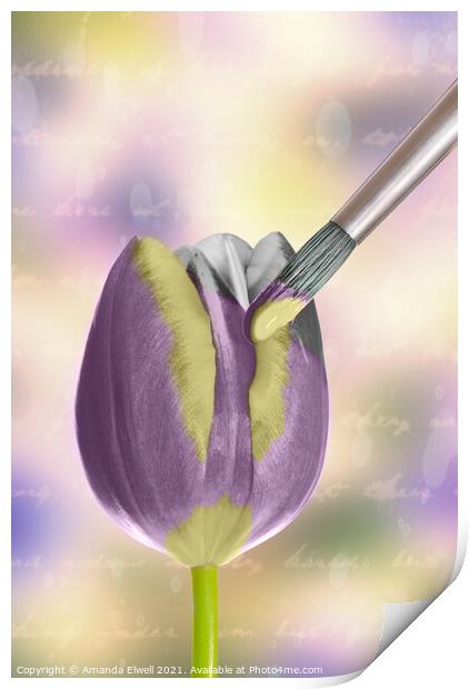 Painting A Tulip Print by Amanda Elwell