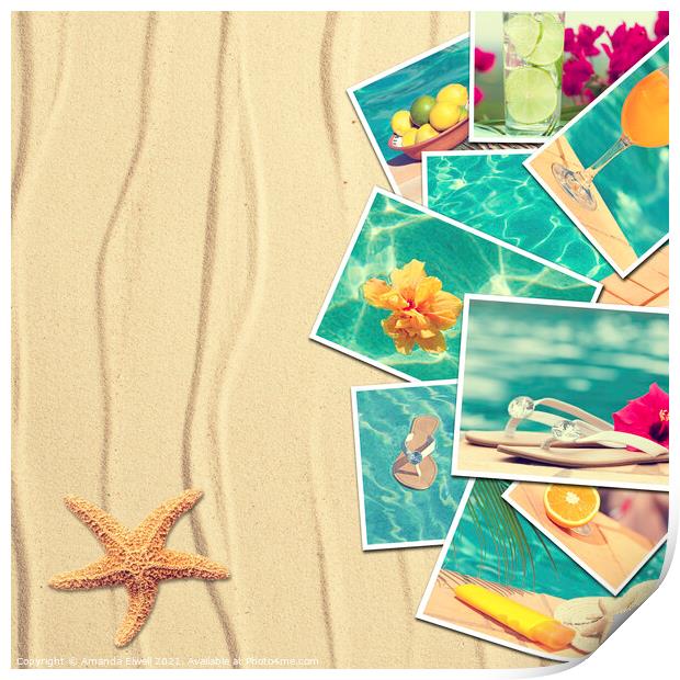 Vacation Postcards Print by Amanda Elwell