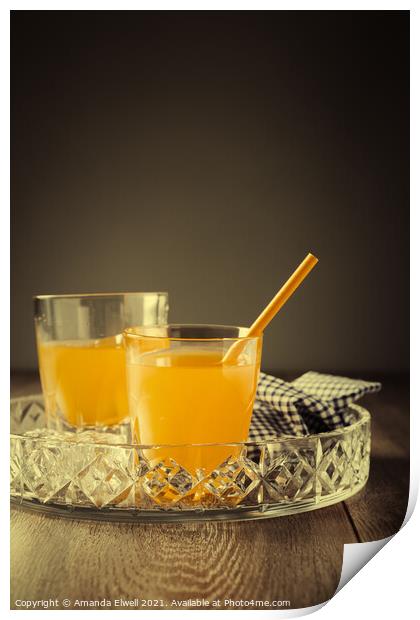 Glasses Of Orange Juice Print by Amanda Elwell