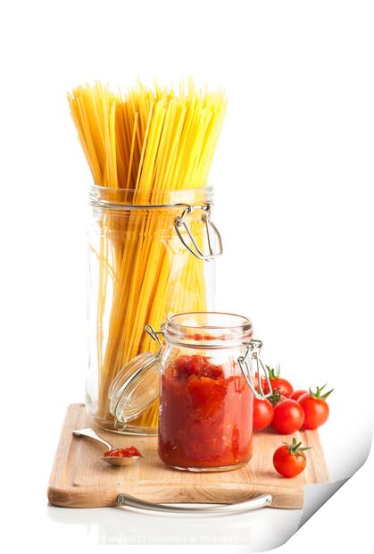 Tomatoes & Spaghetti Pasta  Print by Amanda Elwell