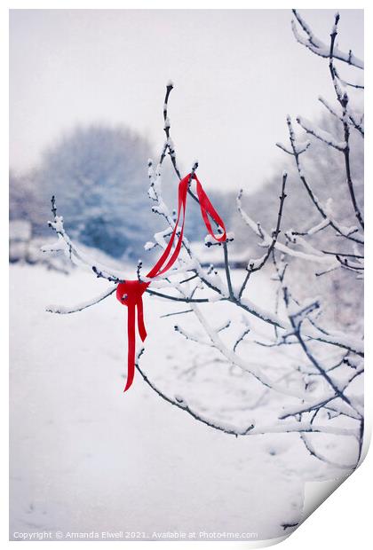 Ribbon In Tree Print by Amanda Elwell