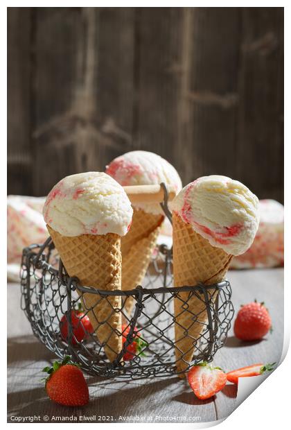 Ice Creams Print by Amanda Elwell