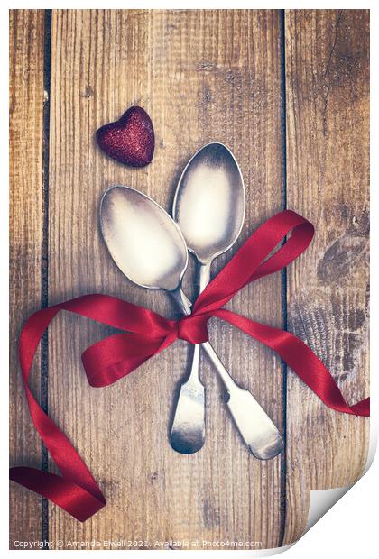 Valentines Day Spoons Print by Amanda Elwell