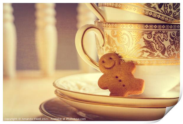 Gingerbread Man Print by Amanda Elwell