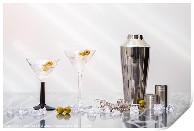 Martini Cocktails Print by Amanda Elwell