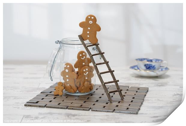 Gingerbread Ladder Print by Amanda Elwell