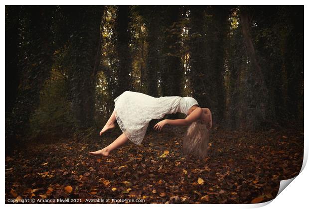 Levitating Woman With Blond Hair Print by Amanda Elwell