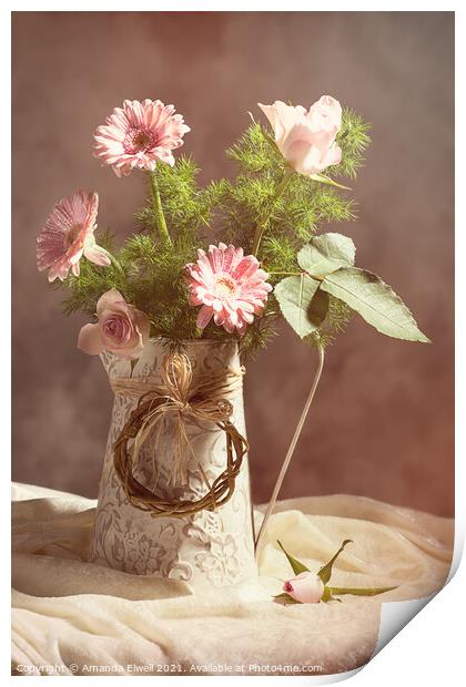 Spring Flower Arrangement  Print by Amanda Elwell