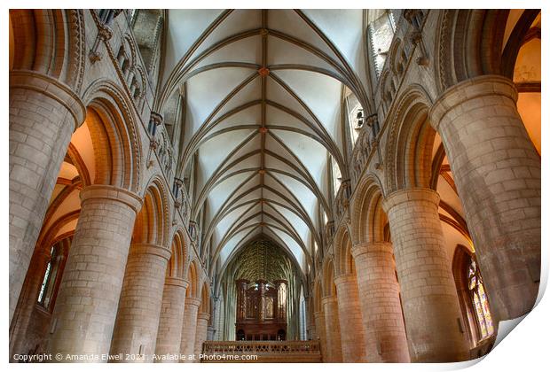 Archways At Gloucester Cathedral Print by Amanda Elwell