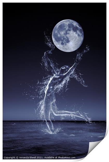 Dancer In Moonlight Print by Amanda Elwell