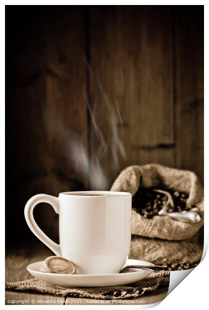 Steaming Coffee Print by Amanda Elwell