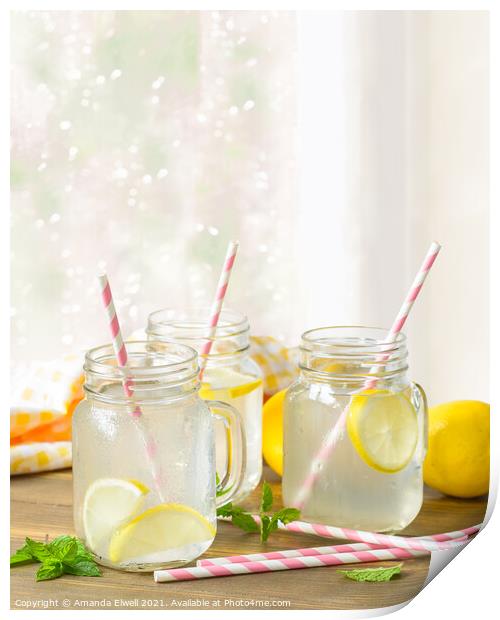 Glasses Of Lemonade Print by Amanda Elwell