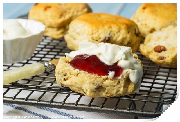 Close Up Of Scones Print by Amanda Elwell