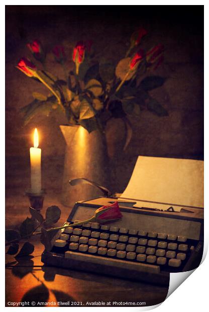 Vintage Typewriter Still Life Print by Amanda Elwell