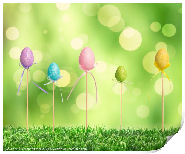 Easter Eggs Print by Amanda Elwell