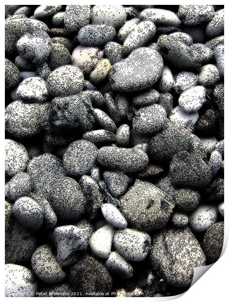 Abstract textured pebbles Print by Peter Brownlow
