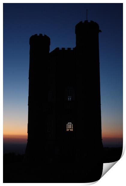 Broadway Tower at sunset Print by Claire Turner