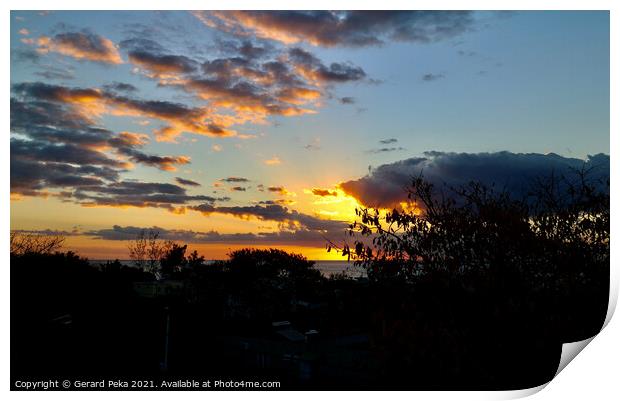 Tropical sunset - Mauritius Print by Gerard Peka