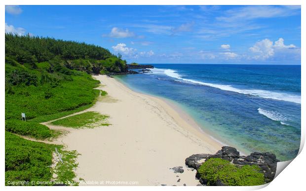 Gris Gris beach Mauritius Print by Gerard Peka