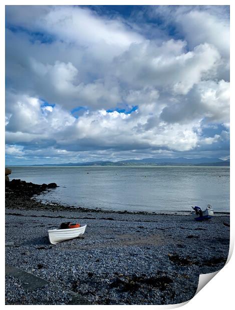 Moelfre beachfront  Print by Melissa Theobald