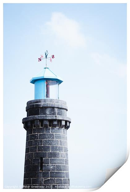 The Harbour Lighthouse in Teignmouth, Devon Print by Peter Greenway