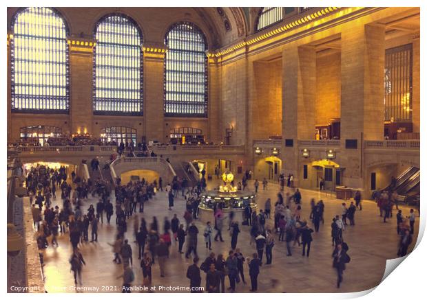 People Milling Around At Grand Central Station in  Print by Peter Greenway