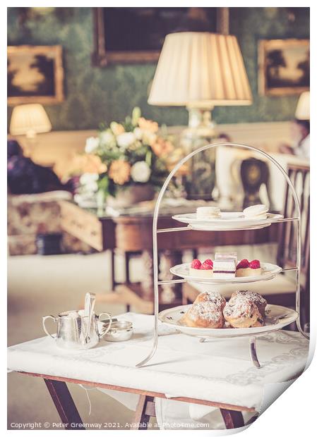 English Afternoon Tea in a Stately Home Print by Peter Greenway