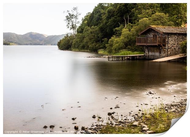 The Duke Of Portland Boathouse, Ullswater In The L Print by Peter Greenway