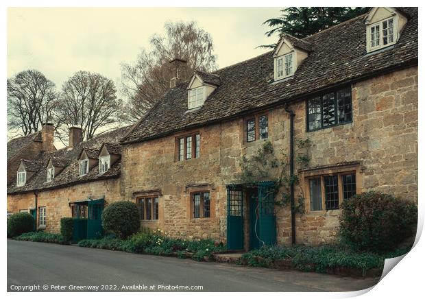 The Quintessential English Village Of Snowshill In The Cotswolds Print by Peter Greenway