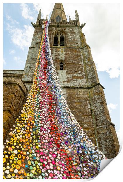 Tower Of All Saints Church, Middleton Cheney Decorated In Crocch Print by Peter Greenway