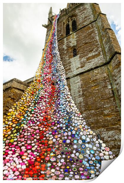 Tower Of All Saints Church, Middleton Cheney Decorated In Crocch Print by Peter Greenway