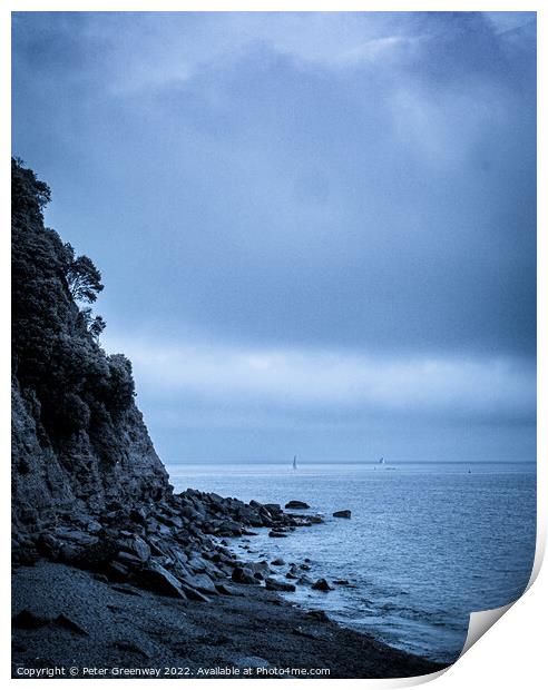 Fallen Rocks From The 'Ness' Cliff On The Smugglers Beach In Sha Print by Peter Greenway